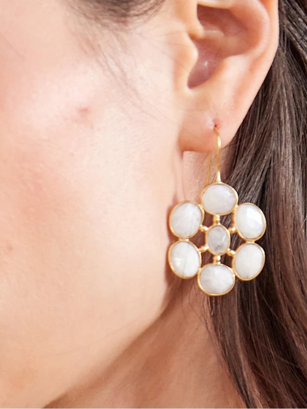Moonstone Flower Earrings